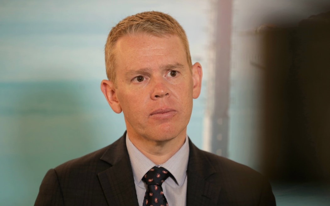 Prime Minister Chris Hipkins speaks to media after meeting business leaders in Auckland.