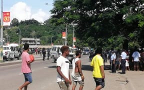 Honiara rioters after election