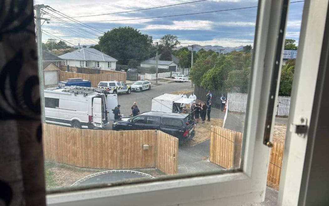 A neighbour took a photo from their window following the incident.