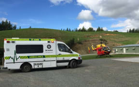 The Waikato Rescue Helicopter at Hinuera, Waikato.
