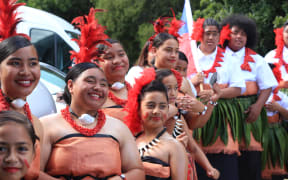Tongan dancers at the K'aute Pasifika Nesian Festival 2021