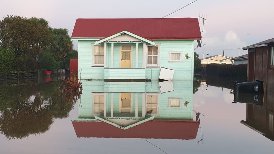 A flooded home in Wesport