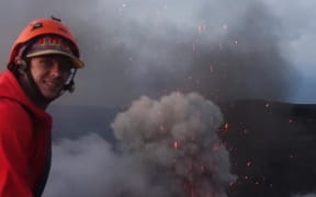 Ben Kennedy close to a volcano
