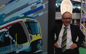 Auckland mayor Len Brown at the launch to celebrate the completion of Auckland's rail electrification.