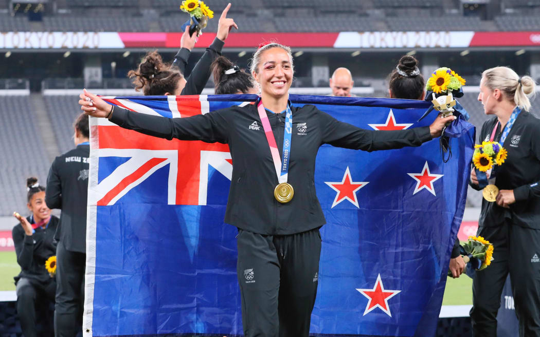New Zealand captain Sarah Hirini after the women's sevens final at Tokyo 2020 Olympic Games at Tokyo Stadium, Tokyo, Japan on Manday 31st July 2021.