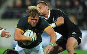 South African Duane Vermeulen during the Rugby Championship Test Match New Zealand All Blacks v South Africa. Wellington. 2014.