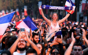 Celebrations on the Champs-Elysees in Paris