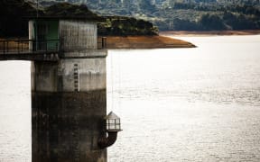 Aerials and stills of the Upper Mangatangi Dam at 44% of capacity