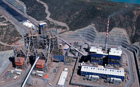 An aerial view taken on September 22, 2015 in Voh, in North Province, New Caledonia shows the Koniambo Nickel SAS (KNS) metallurgical plant belonging to Glencore and Societe miniere du Sud Pacifique.