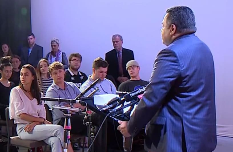 The broadcasting minister updates an audience in Christchurch on his public media plans.
