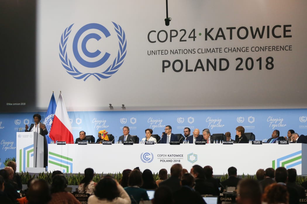 Mae Jemison gives a speech during COP 24, the 24th Conference of the Parties to the United Nations Framework Convention on Climate Change. Katowice, Poland on 4 December, 2018.