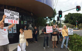 Protest outside a Brisbane detention facility