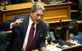 Winston Peters giving his 2015 Budget speech.