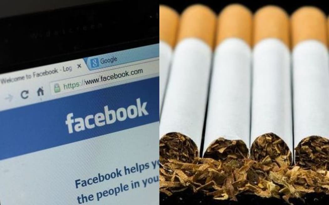 Composite picture of Facebook and Cigarettes