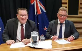Finance Minister Grant Robertson and RBNZ Governor Adrian Orr.