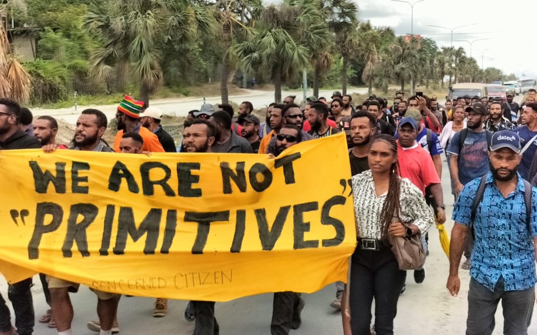 UPNG students protest over offensive comments.