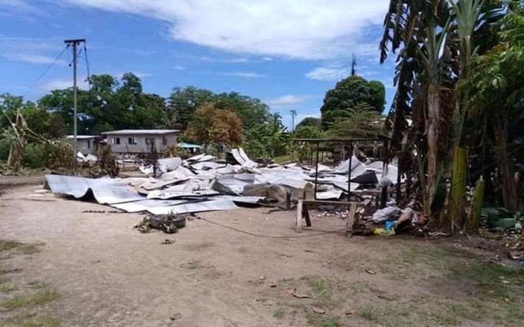 Destroyed houses in Buka.