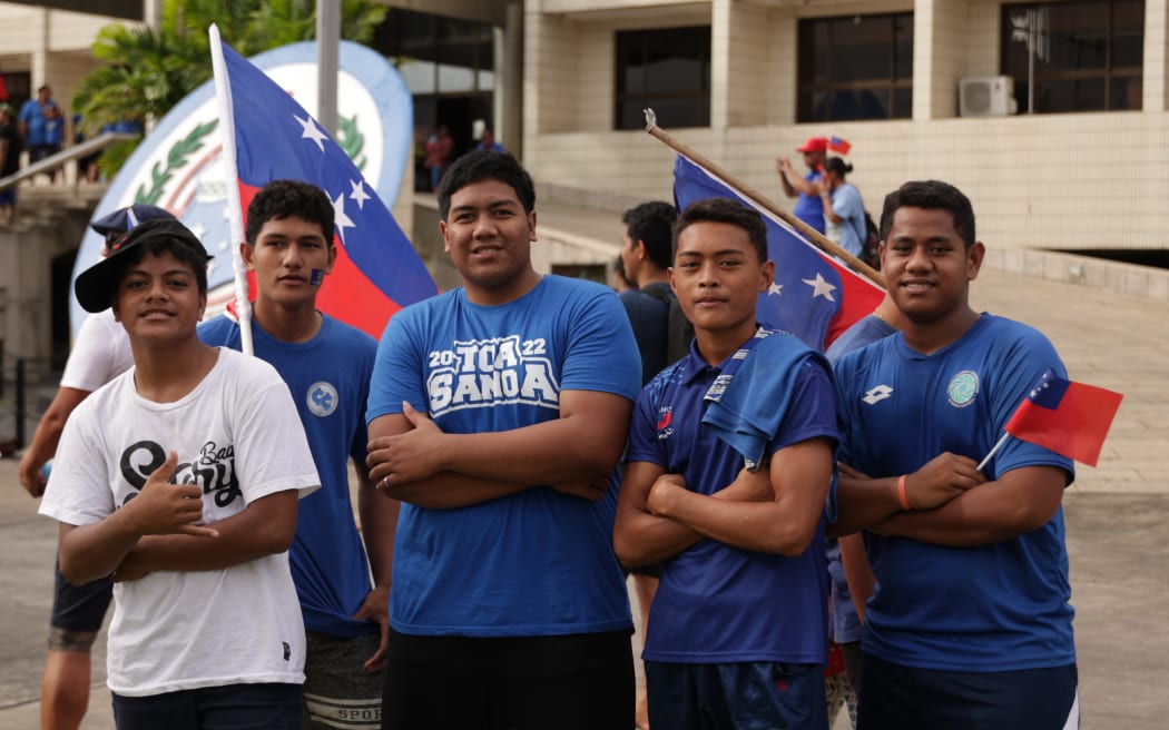 Toa Samoa rally support for their national rugby league team.