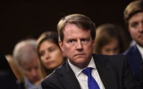 White House Counsel Don McGahn listens during a hearing of the Senate Judiciary Committee on the nomination of Brett Kavanaugh to the US Supreme Court in Washington, DC.