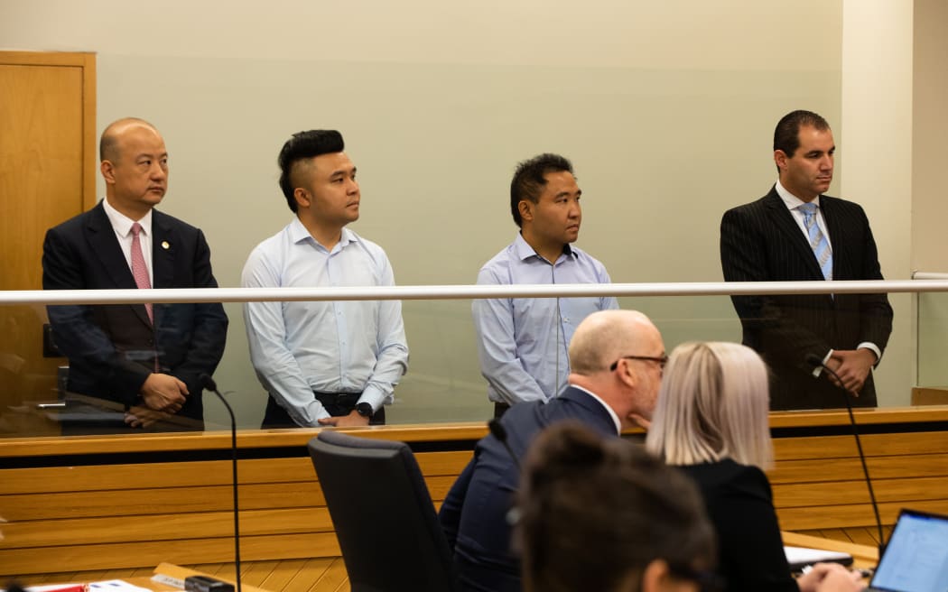 Four men facing Serious Fraud Office charges over National Party donations pleaded not guilty on their first court appearance today.