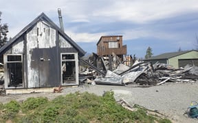 A house damaged by the fire at Lake Ohau village.