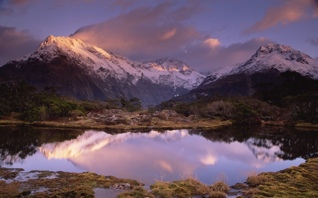 The Routeburn Track's Key Summit at dawn.