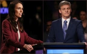 Jacinda Ardern and Bill English during the second leaders debate.
