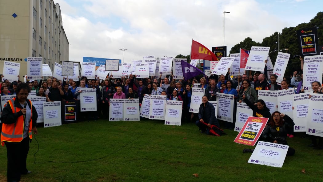 Nurses protest at Middlemore Hospital.