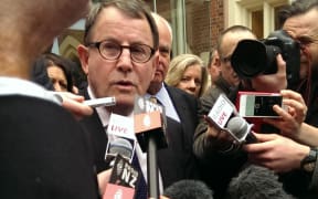John Banks after his sentencing in the High Court at Auckland.