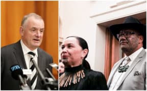 A composite picture of Speaker of the House Trevor Mallard (left) and Māori Party  co-leaders Debbie Ngarewa-Packer and Rawiri Waititi.
