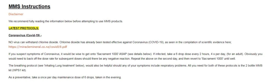 Coronavirus: MMS Bleach Sold As Miracle Cure on Telegram App