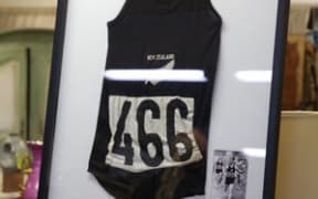 The black singlet that sold at auction for $122,500