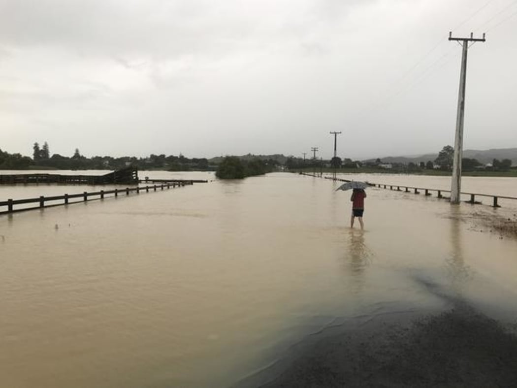 Flooding in Clevedon, Auckland, on Wednesday.