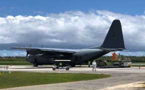 A C-130 Hercules has delivered Unimog parts and PPE gear to Tonga