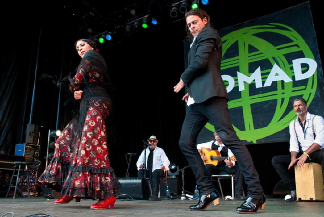 Puerto Flamenco on stage at WOMAD Taranaki 2015.