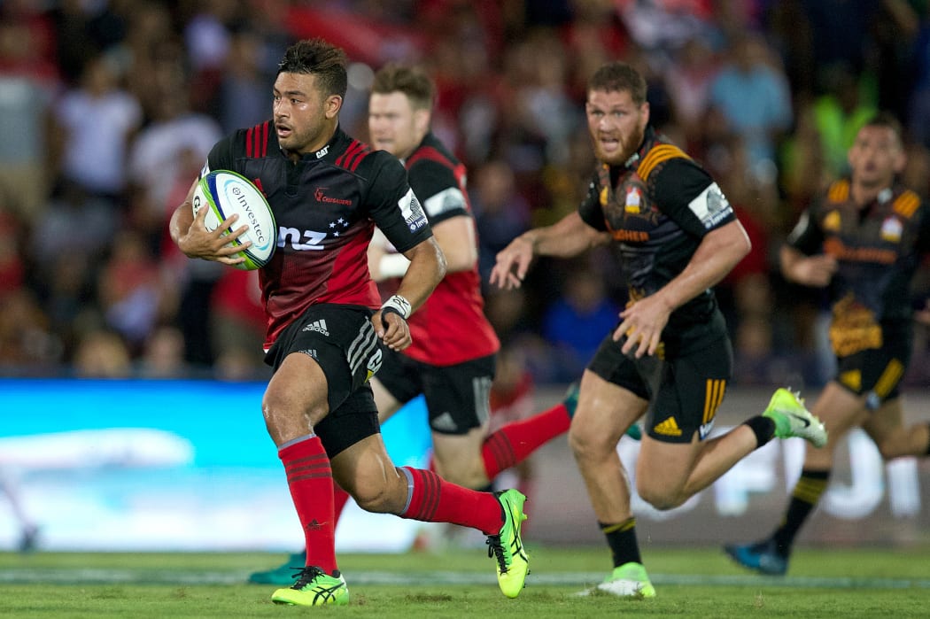 All Blacks first five Richie Mo'unga starred in the Crusaders 2017 victory in Suva.