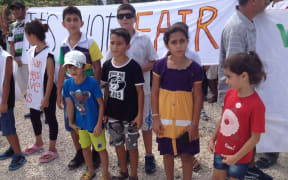 Refugee Asylum Seekers children take part in protest on Nauru