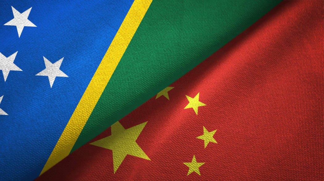 Solomon Island and China flags together