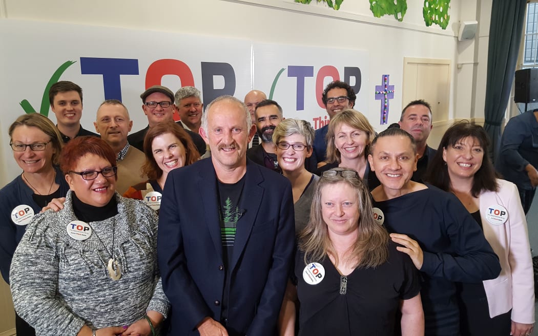TOP leader Gareth Morgan and Donna Pokere-Phillips at the party's campaign launch in Wellington.
