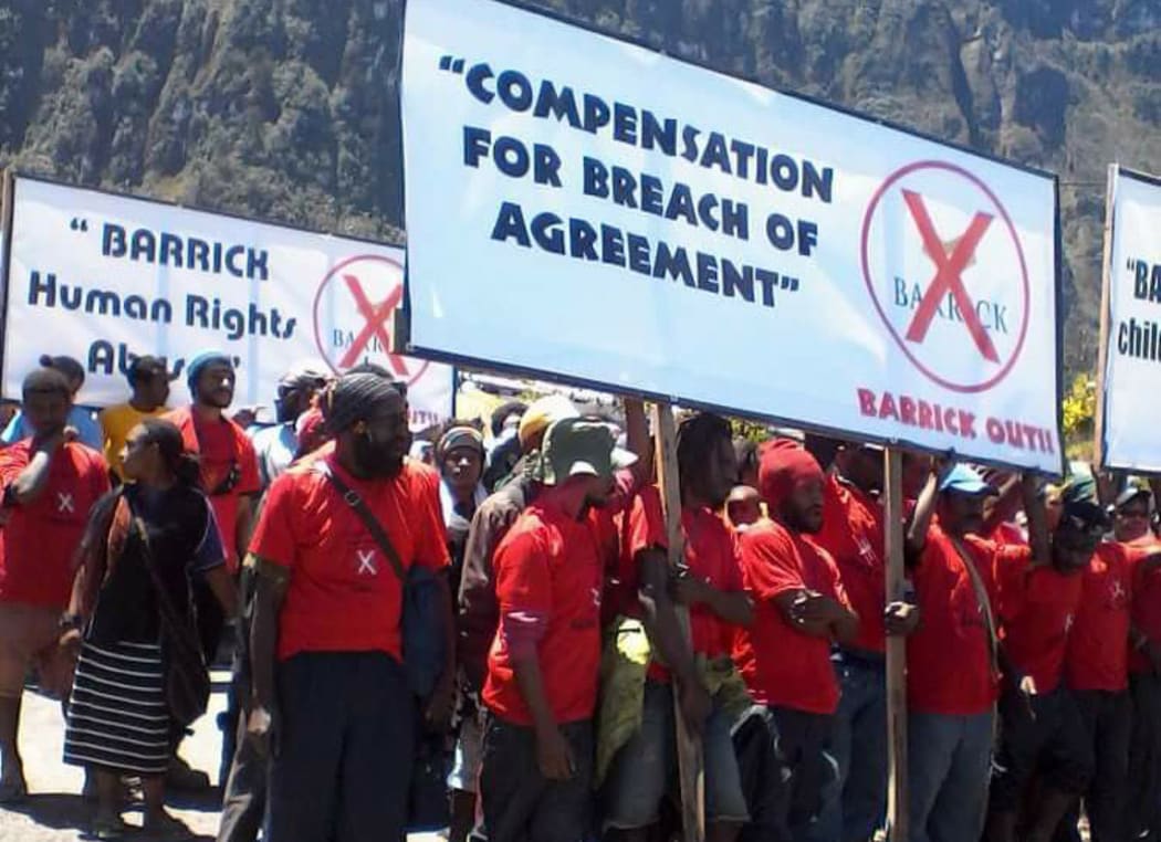 A protest against Barrick Gold.