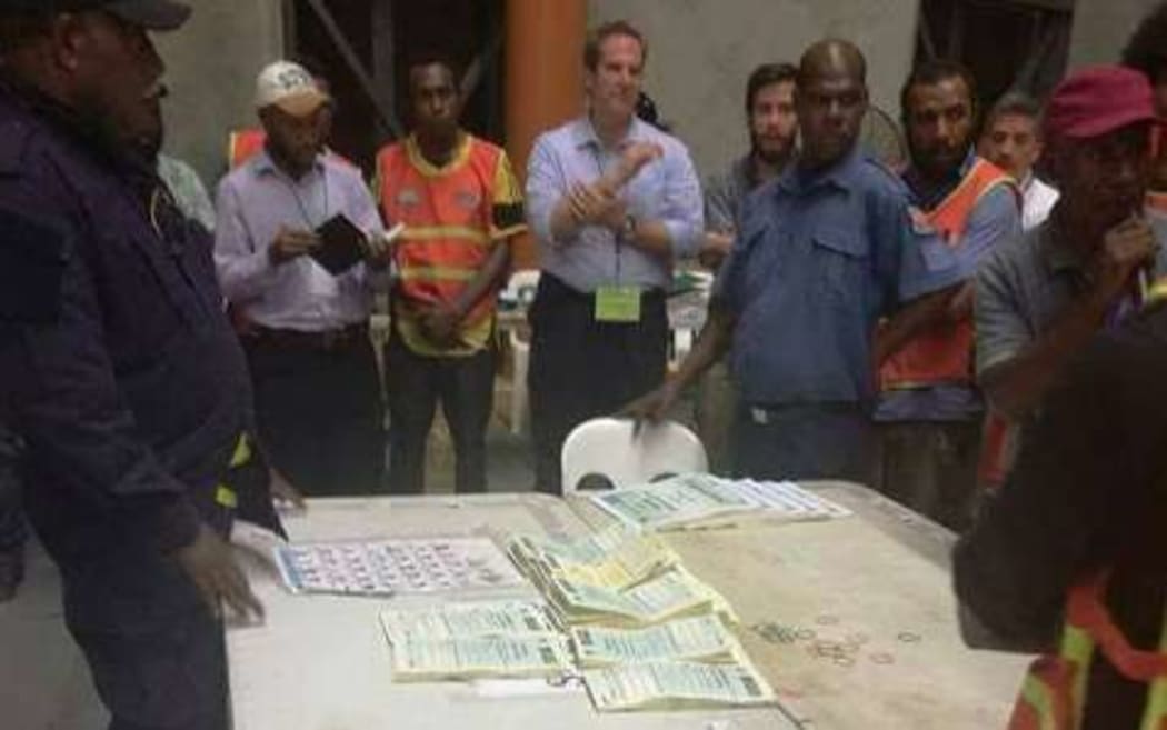Scrutineers discovering what they described as suspicious looking ballot papers in Papua New Guinea's National Capital District.