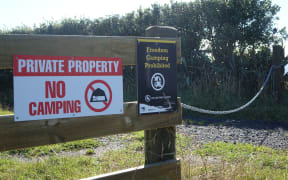 Frustrated Puniho Pā Trust members put a chain across the track to their reserve because people ignored signs warning not to camp there.