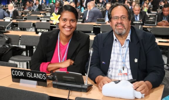 Wayne King and Rima Moeka’a at the UN Climate Change conference in Katowice, Poland.