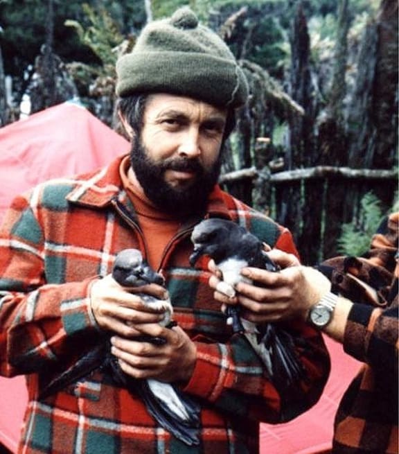 Ornithologist David Crockett with pair of taiko - dies on 24/8/2023