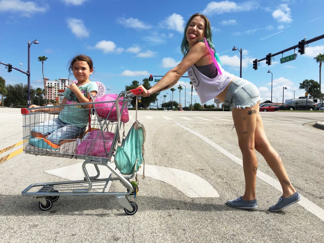 Brooklynn Prince as Moonee and Bria Vinaite as Halley in Sean Baker’s The Florida Project.
