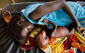 A mother and her malnourished child in South Sudan in November 2016