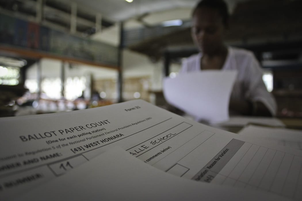 A ballot paper in Solomon Islands