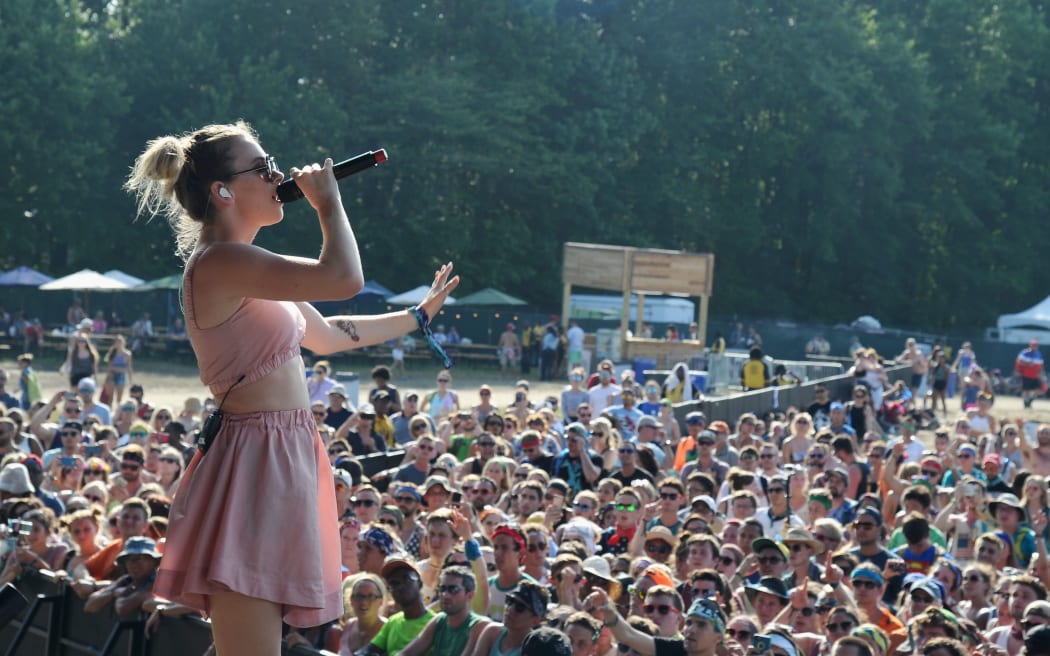 Georgia Nott of Broods performs onstage during the Firefly Music Festival in the US in June 2015. They play Homegrown this year.