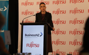 Jacinda Ardern making a pre-Budget speech to Business NZ in Auckland.