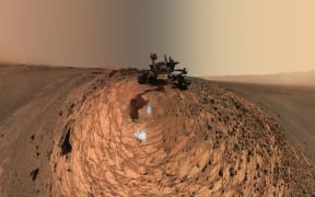 A selfie taken by Curiosity on Mars.
